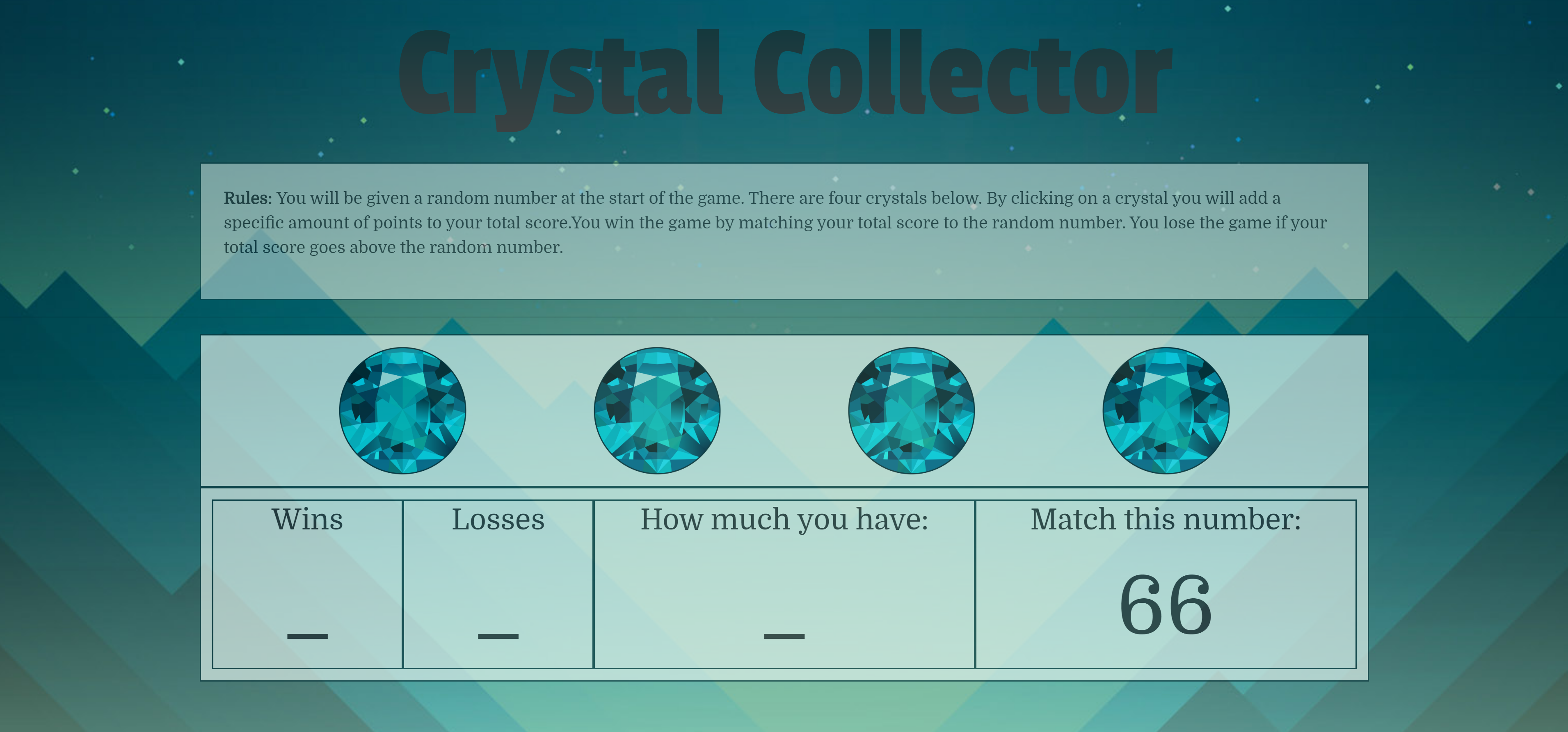 Crystal Collector Application