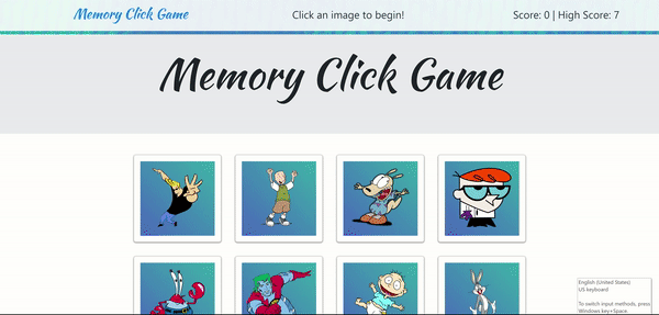Memory Click Game Application