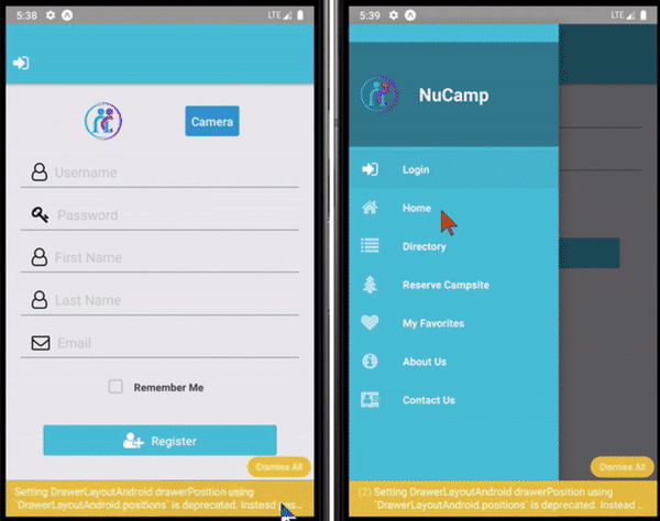 Native NuCamp Application